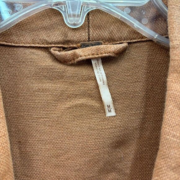 Free People Utility Cargo Jacket Burnt Orange Tan Sz M - Picture 15 of 15